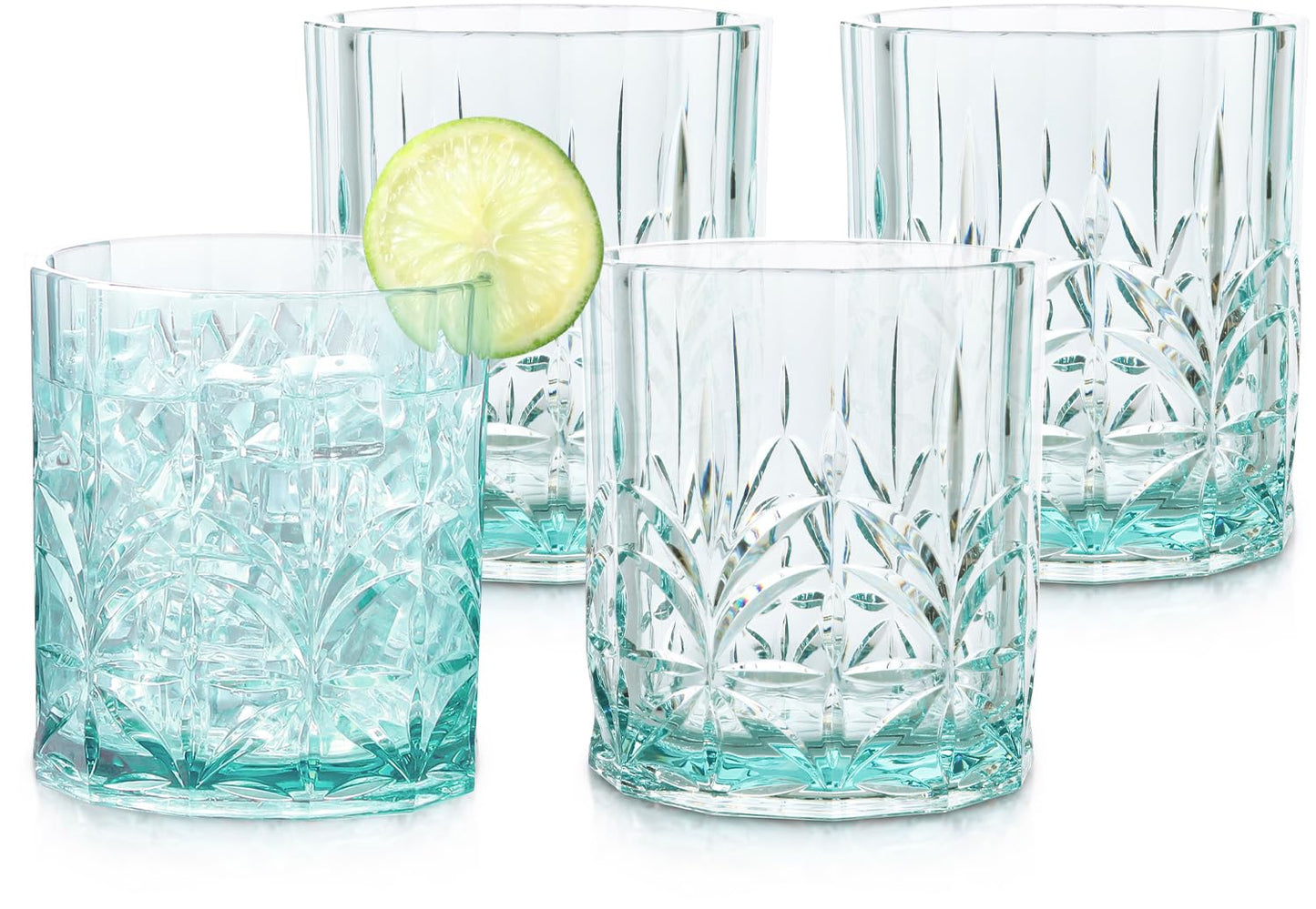 13oz Tritan Plastic Tumbler Set of 4 for Everyday Drinking & Serving