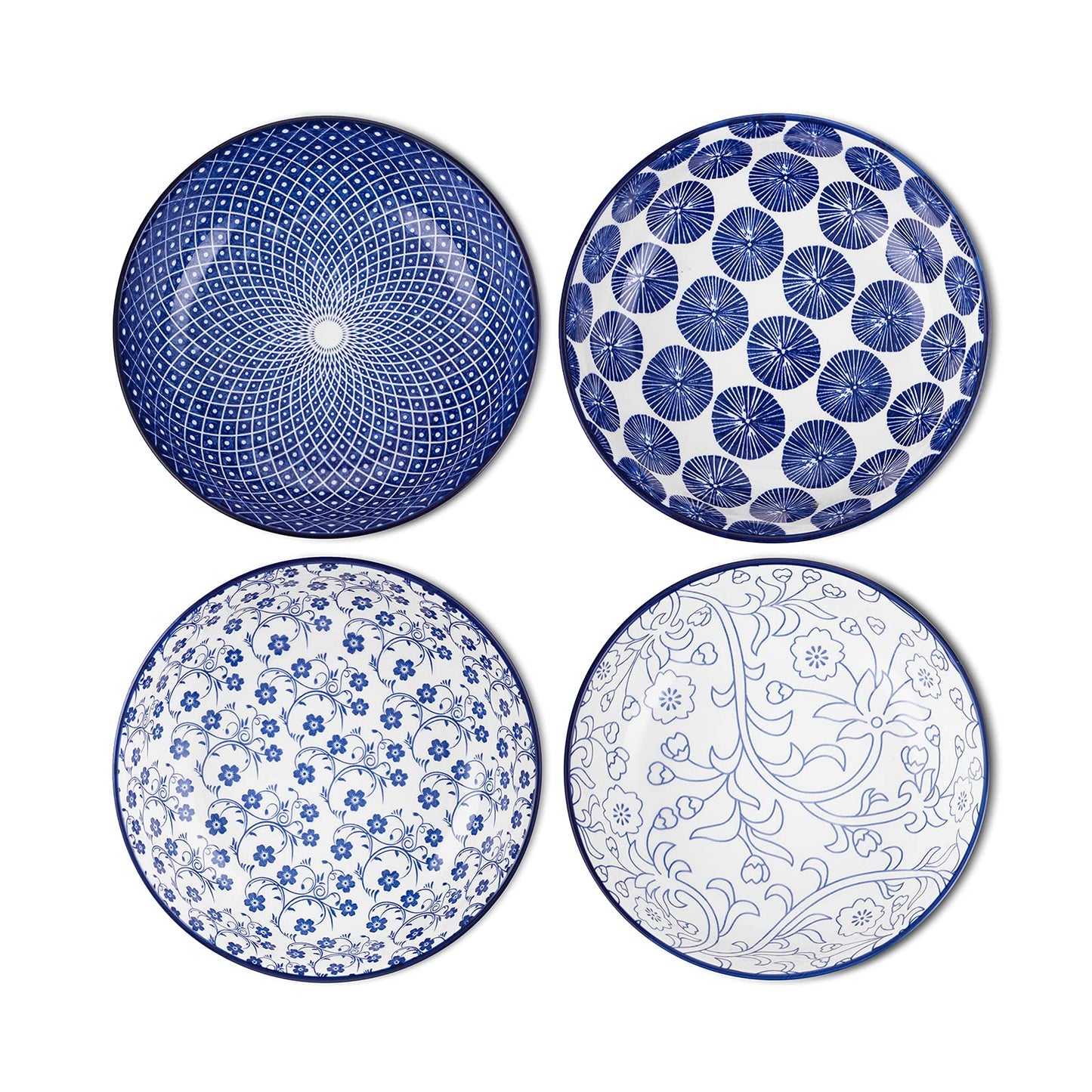 Porcelain Salad Pasta Bowls with Wide Shallow Design for Serving