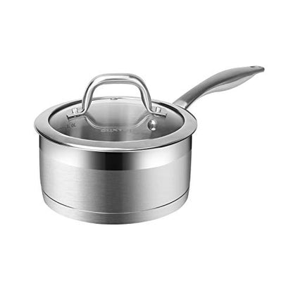 Stainless Steel Saucepan with Lid and Induction Compatible Base