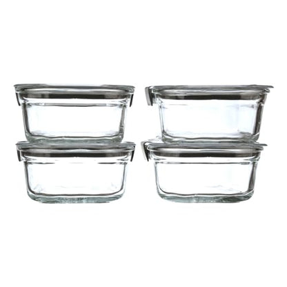 Rubbermaid Brilliance Glass Food Storage Containers, Assorted Sizes, Set of 9, BPA-Free, Leak-Proof, Clear