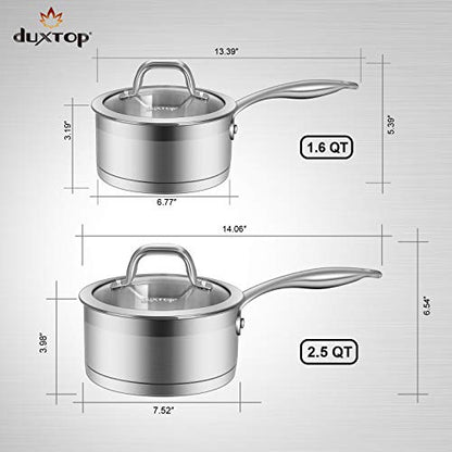 Stainless Steel Saucepan with Lid and Induction Compatible Base