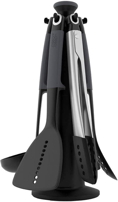 Nylon Kitchen Utensil Set with Rotating Storage Stand and Tools
