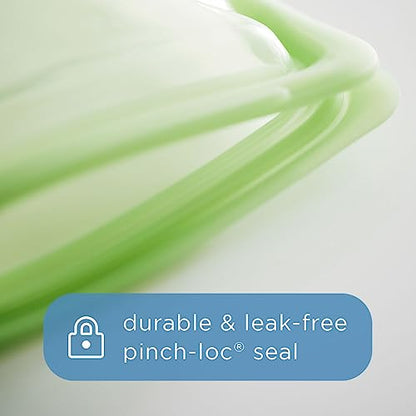 Stasher Silicone Reusable Storage Bags, 4-Pack, Reusable Freezer Bags, Microwave, Dishwasher, Oven Safe, Sous Vide, Premium Lunch Containers, Eco Friendly, Food Storage Bags, Snack Bags, Multicolor