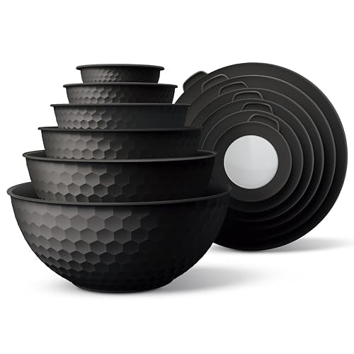 12-Piece Nesting Mixing Bowl Set with Lids for Food Prep & Storage