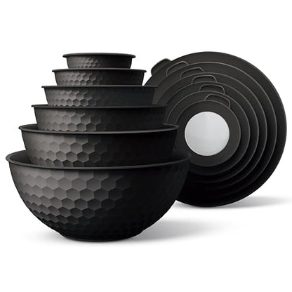 12-Piece Nesting Mixing Bowl Set with Lids for Food Prep & Storage