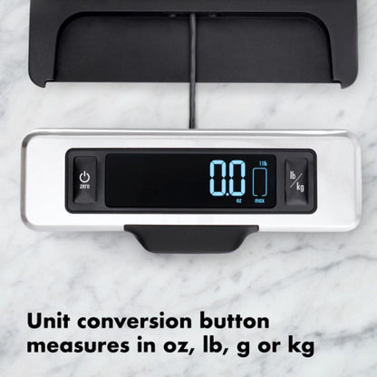 OXO Good Grips 11-Pound Stainless Steel Kitchen Scale with Pull-Out Display - Black