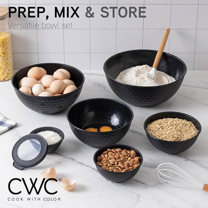 12-Piece Nesting Mixing Bowl Set with Lids for Food Prep & Storage