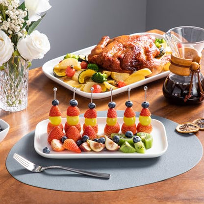 Set of 3 Ceramic Rectangular Serving Platters for Entertaining & Dining