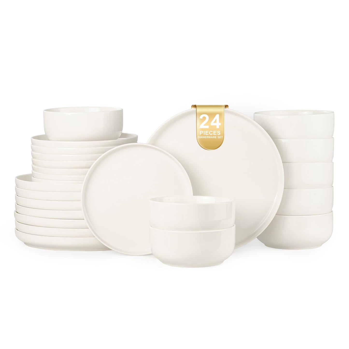 12-Piece Stoneware Dinnerware Set with Plates and Bowls for 4