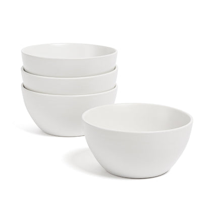4-Piece Stoneware Bowl Set with Coupe Design for Dining & Cereal