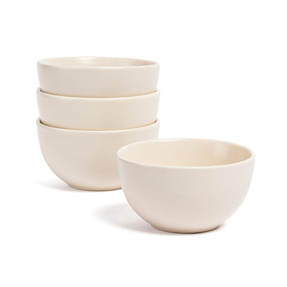 4-Piece Stoneware Bowl Set with Coupe Design for Dining & Cereal