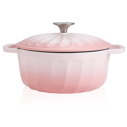 Enameled Cast Iron Dutch Oven with Lid and Dual Handles for Cooking