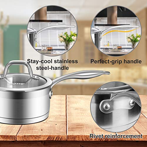 Stainless Steel Saucepan with Lid and Induction Compatible Base