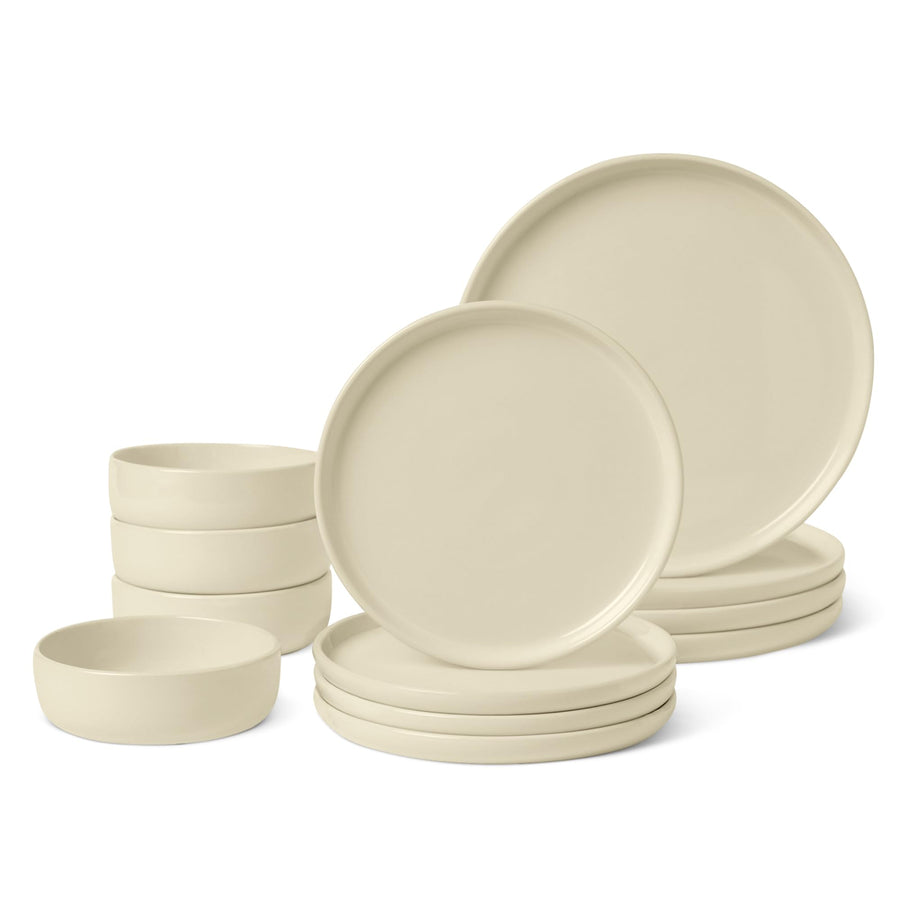 Set of 4 Ceramic Salad Plates with Modern Design for Everyday Dining
