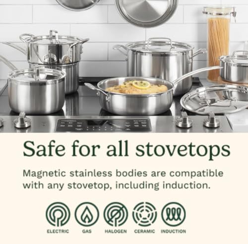 Cuisinart Piece Cookware Set, MultiClad Pro Triple Ply, Silver