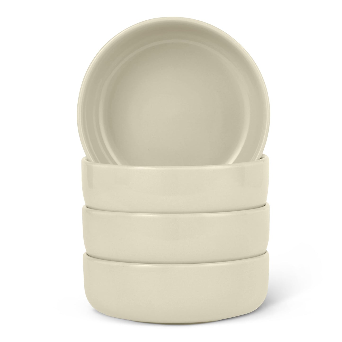 Set of 4 Ceramic Salad Plates with Modern Design for Everyday Dining