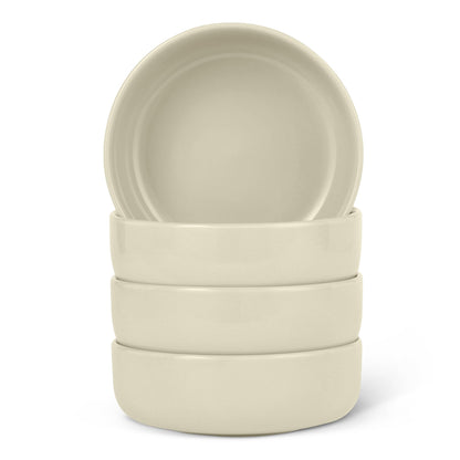 Set of 4 Ceramic Salad Plates with Modern Design for Everyday Dining