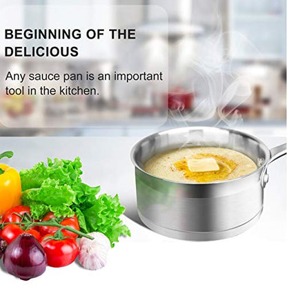 Stainless Steel Saucepan with Lid and Induction Compatible Base
