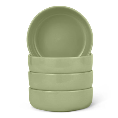 Set of 4 Ceramic Salad Plates with Modern Design for Everyday Dining
