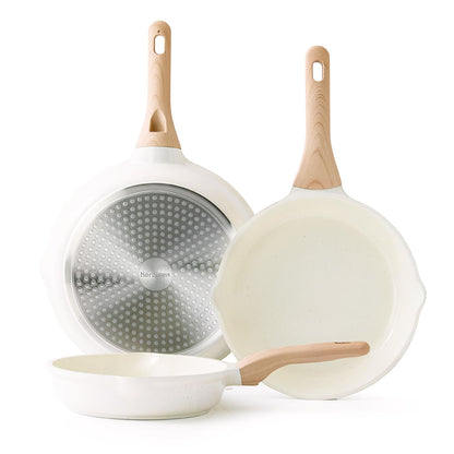 3-Piece Nonstick Frying Pan Set for Induction Cooking