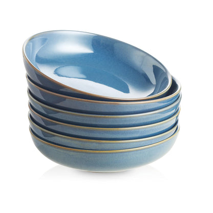 Porcelain Salad Pasta Bowls with Wide Shallow Design for Serving