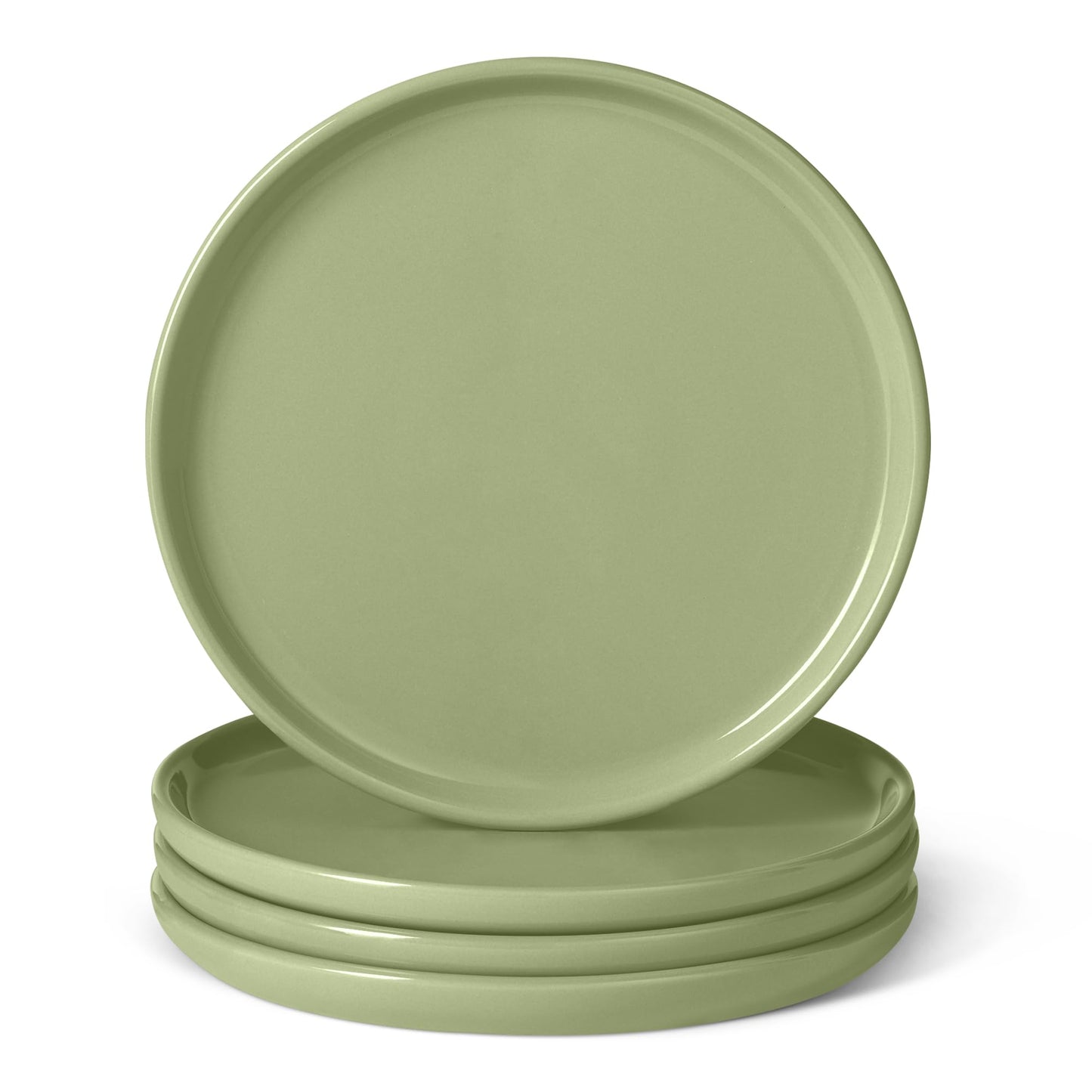 Set of 4 Ceramic Salad Plates with Modern Design for Everyday Dining