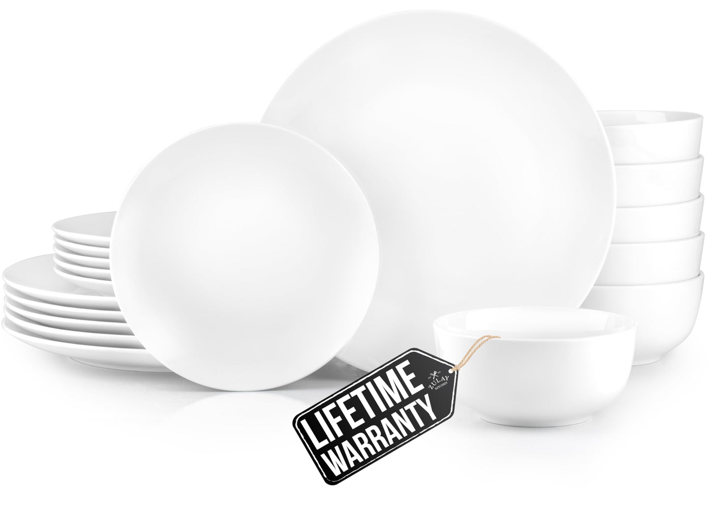 Dinnerware Set with Chip Resistant Plates and Bowls for Everyday Dining