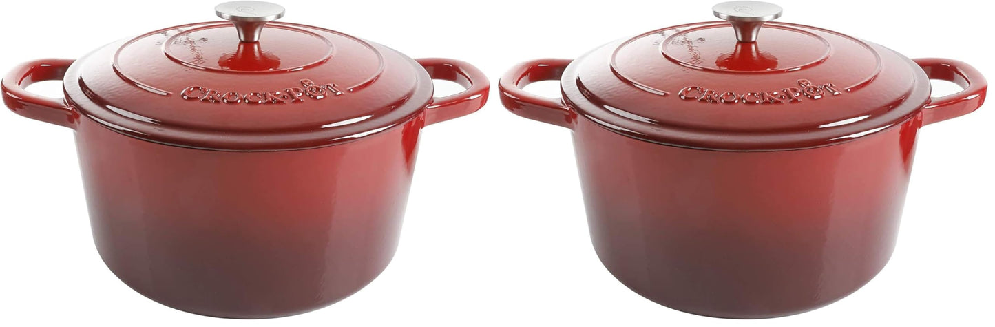Crock-Pot Artisan Enameled Cast Iron Round Dutch Ovens w/Lid
