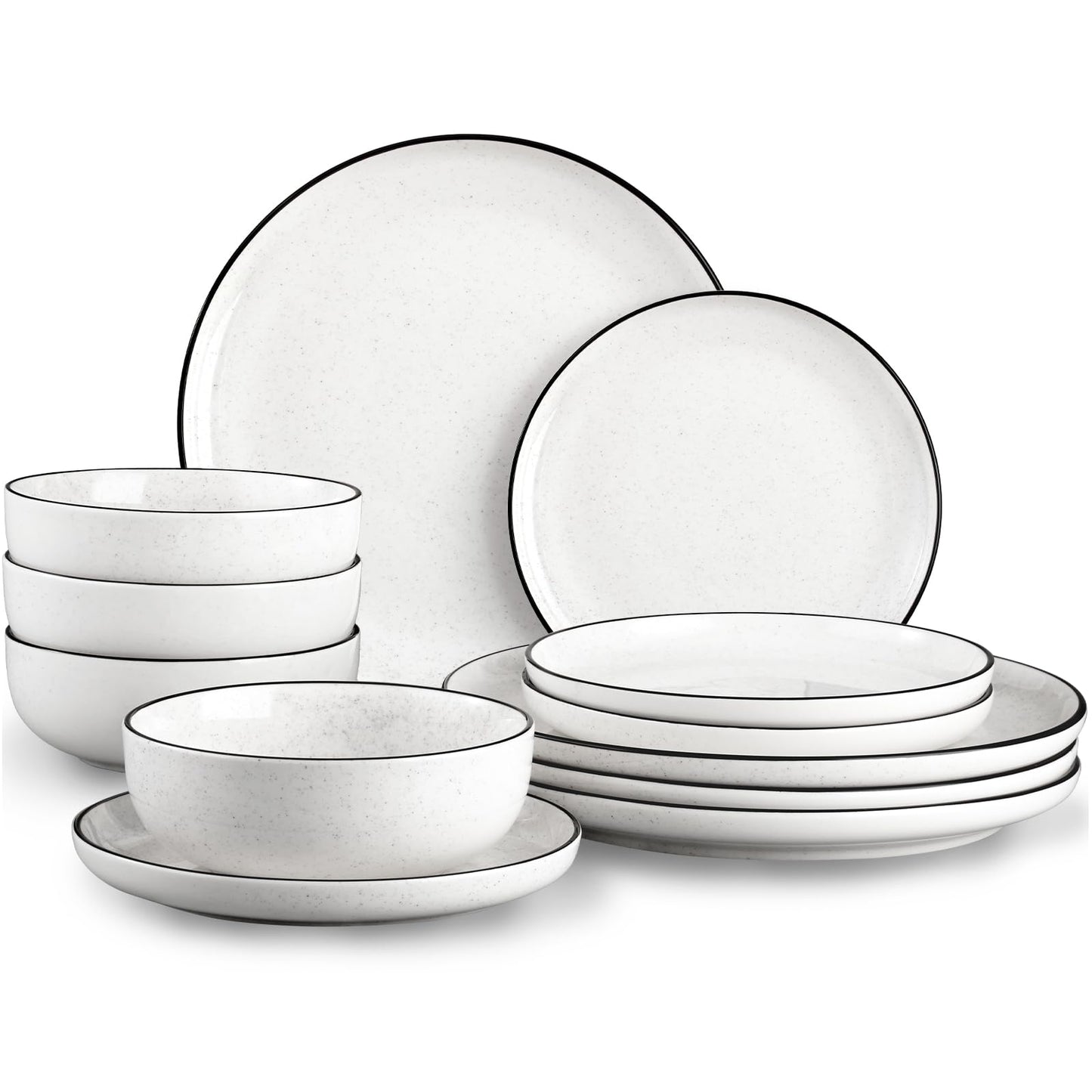 Ceramic Dinnerware Set with Plates and Bowls for Everyday Dining