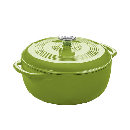6-Quart Enamel Cast Iron Dutch Oven with Moisture-Sealing Lid for Cooking