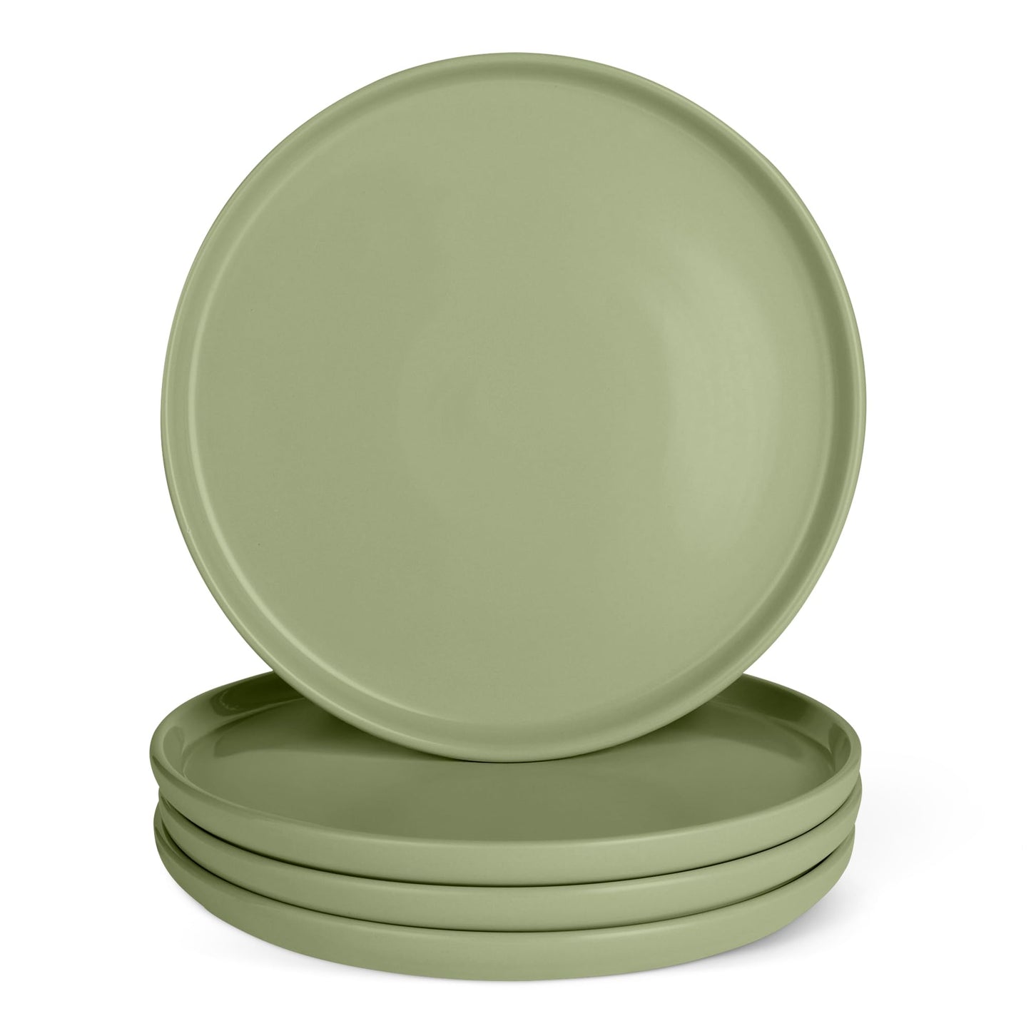 Set of 4 Ceramic Salad Plates with Modern Design for Everyday Dining