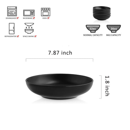 Porcelain Salad Pasta Bowls with Wide Shallow Design for Serving
