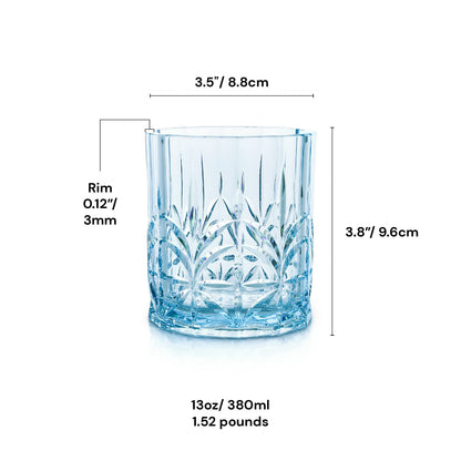 13oz Tritan Plastic Tumbler Set of 4 for Everyday Drinking & Serving