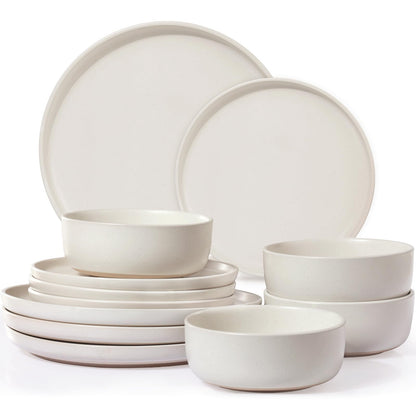 Ceramic Dinnerware Set with Plates and Bowls for Everyday Dining