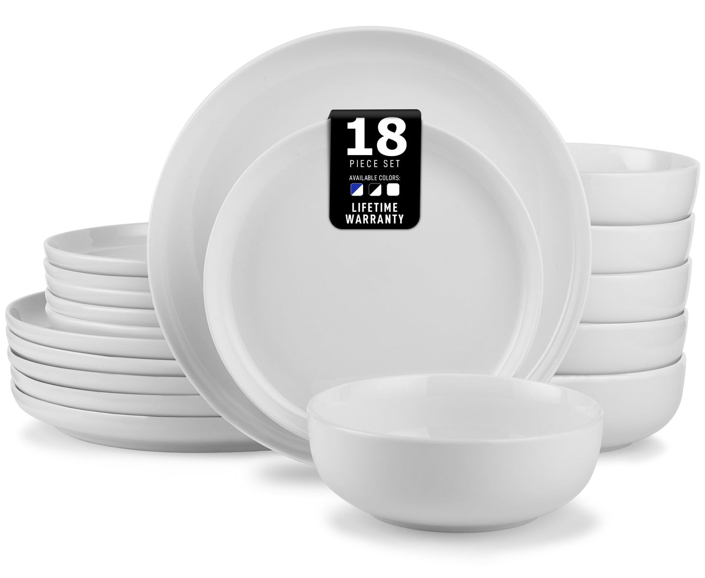 Dinnerware Set with Chip Resistant Plates and Bowls for Everyday Dining