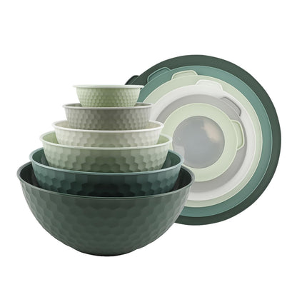 12-Piece Nesting Mixing Bowl Set with Lids for Food Prep & Storage