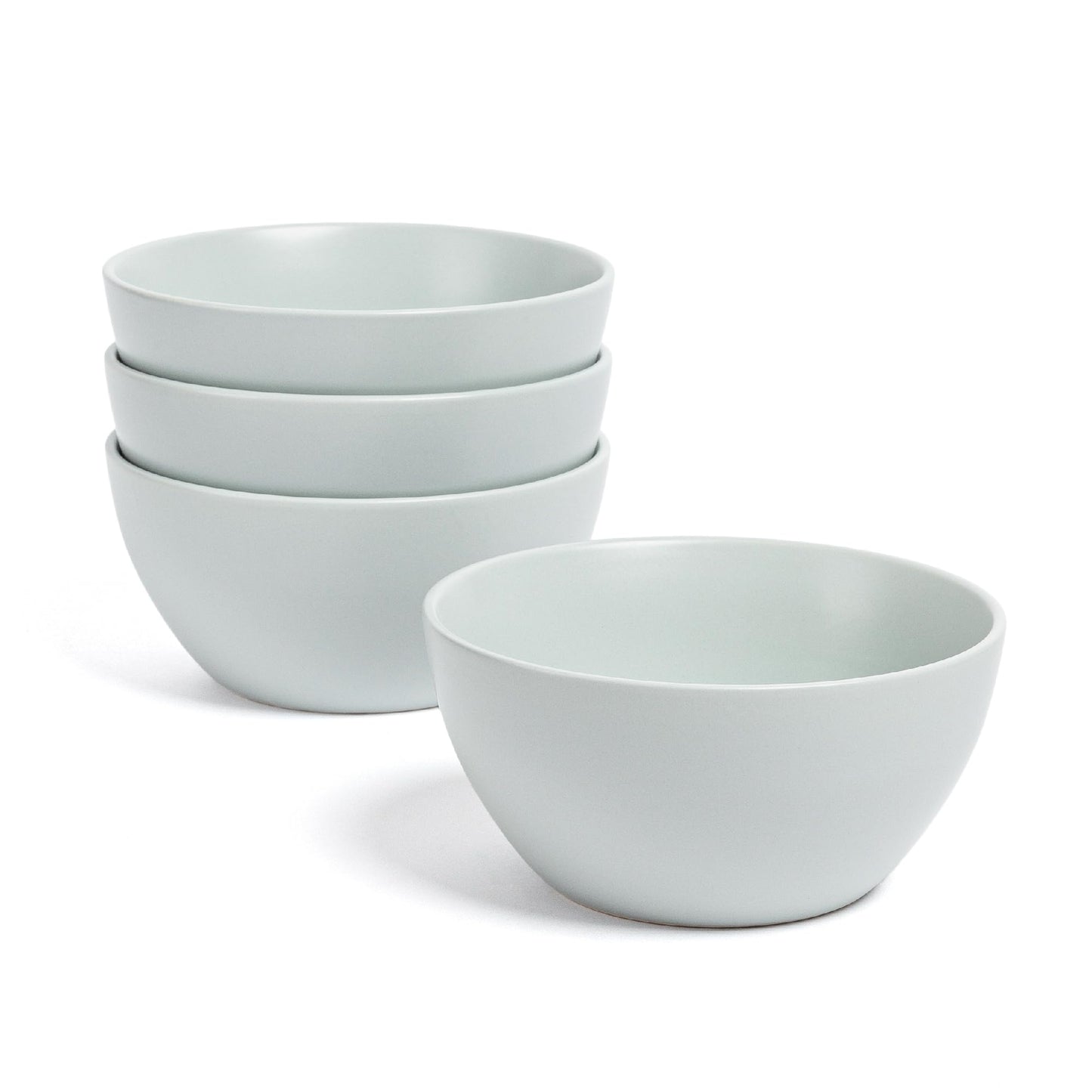 4-Piece Stoneware Bowl Set with Coupe Design for Dining & Cereal