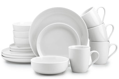 Dinnerware Set with Chip Resistant Plates and Bowls for Everyday Dining
