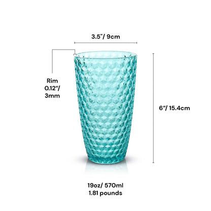19oz Tritan Plastic Tumbler Set of 4 for Indoor & Outdoor Use