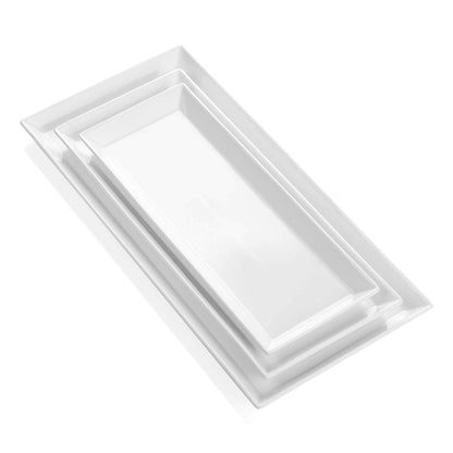 Sweese Rectangular Porcelain Platters, Serving Trays for Parties - Set of 4