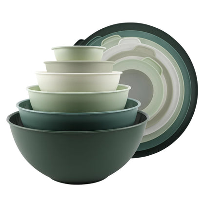 12-Piece Nesting Mixing Bowl Set with Lids for Food Prep & Storage