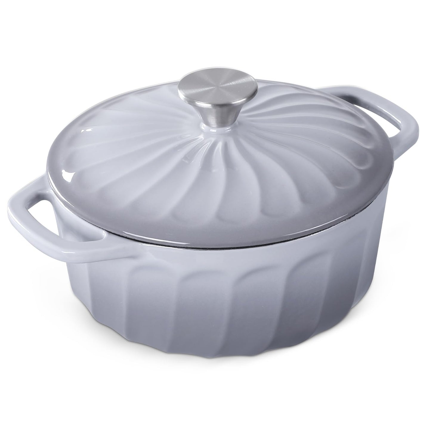 Enameled Cast Iron Dutch Oven with Lid and Dual Handles for Cooking