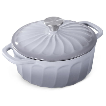 Enameled Cast Iron Dutch Oven with Lid and Dual Handles for Cooking