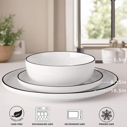 Ceramic Dinnerware Set with Plates and Bowls for Everyday Dining