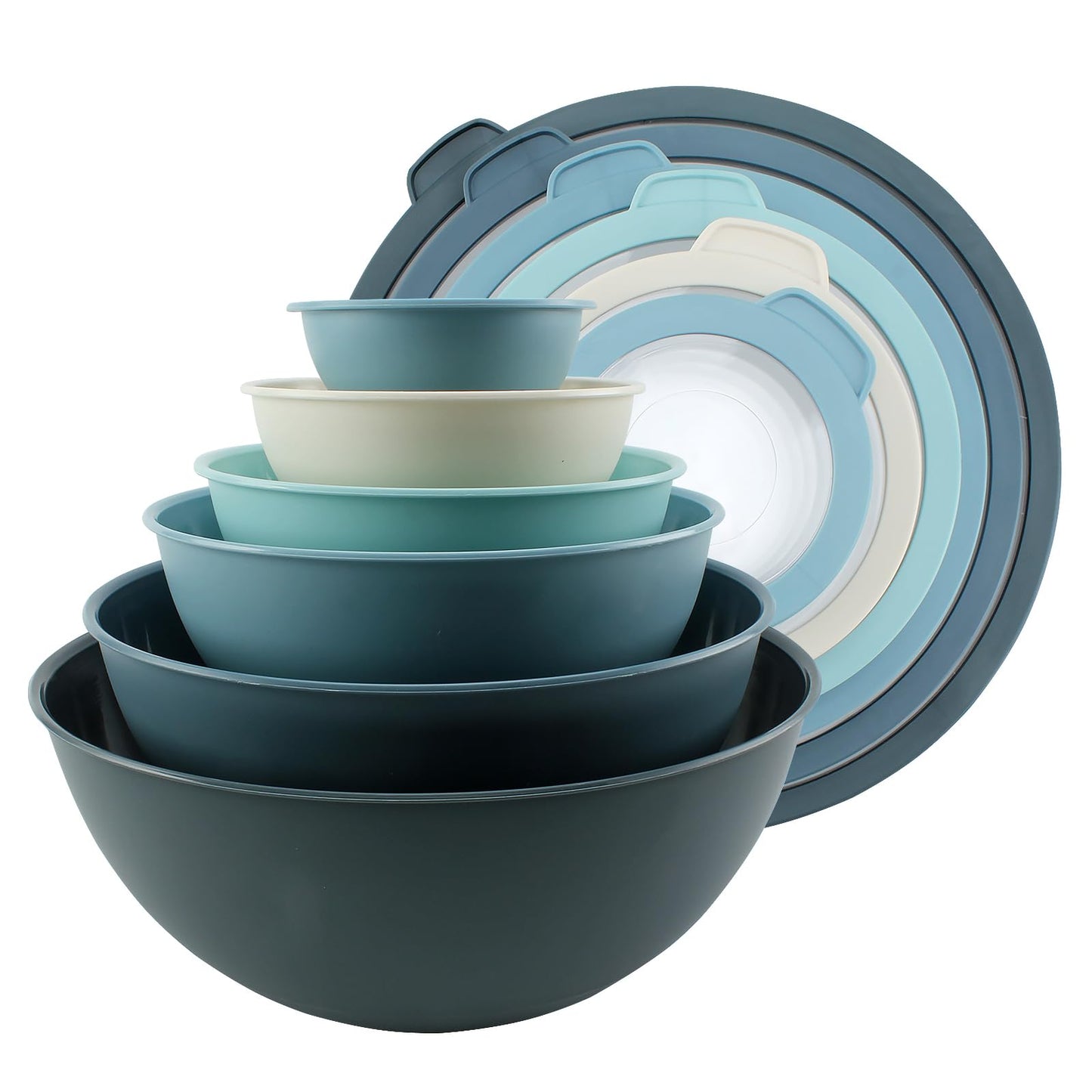 12-Piece Nesting Mixing Bowl Set with Lids for Food Prep & Storage