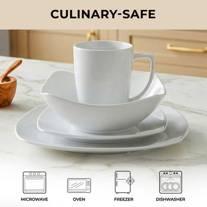 Dinnerware Set with Chip Resistant Plates and Bowls for Everyday Dining