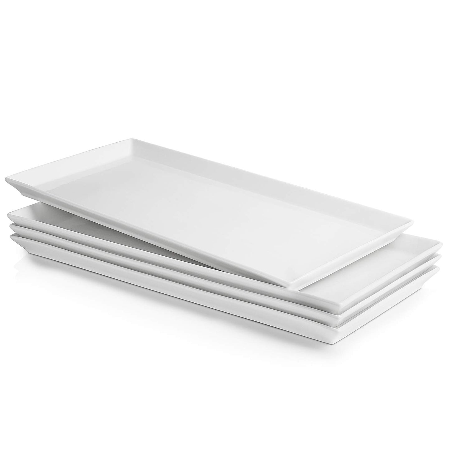 Sweese Rectangular Porcelain Platters, Serving Trays for Parties - Set of 4