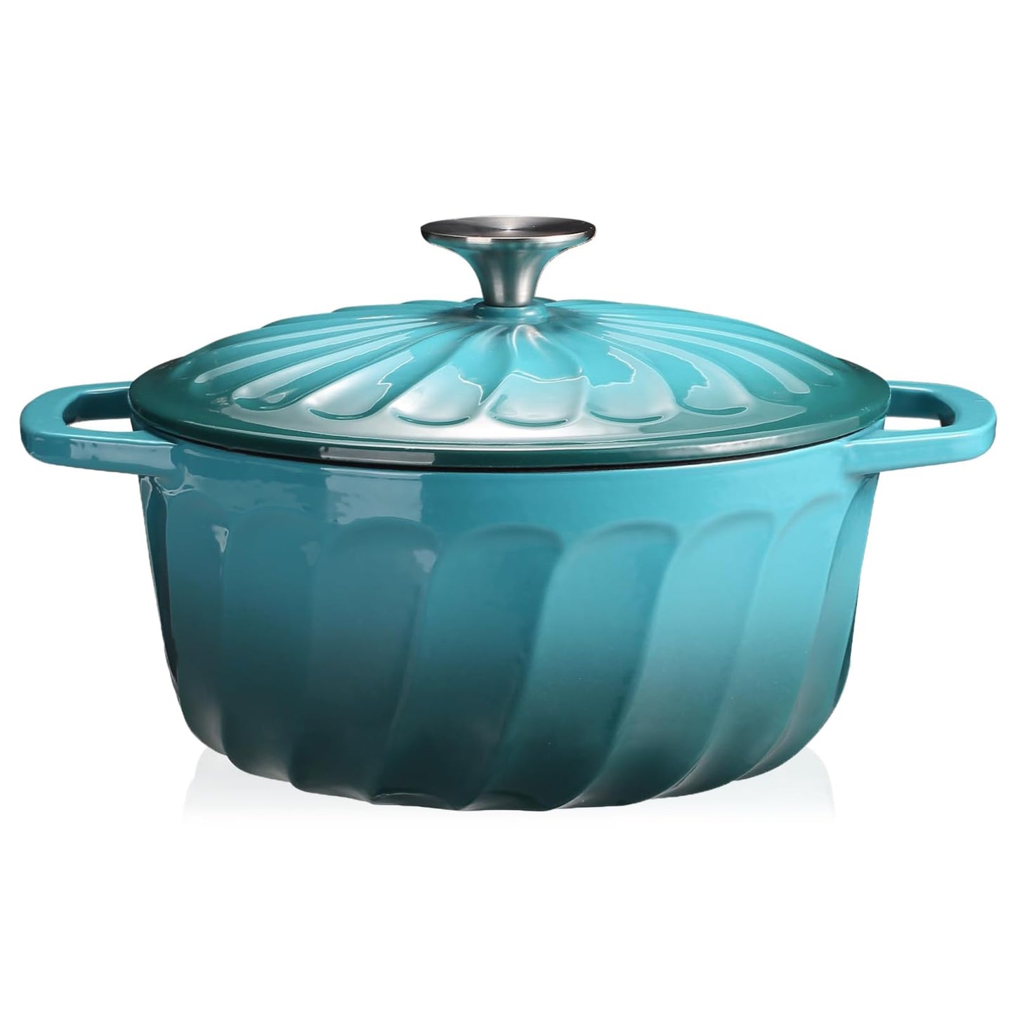 Enameled Cast Iron Dutch Oven with Lid and Dual Handles for Cooking