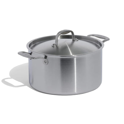 5-Ply Stainless Steel Stock Pot with Lid for Induction Cooking