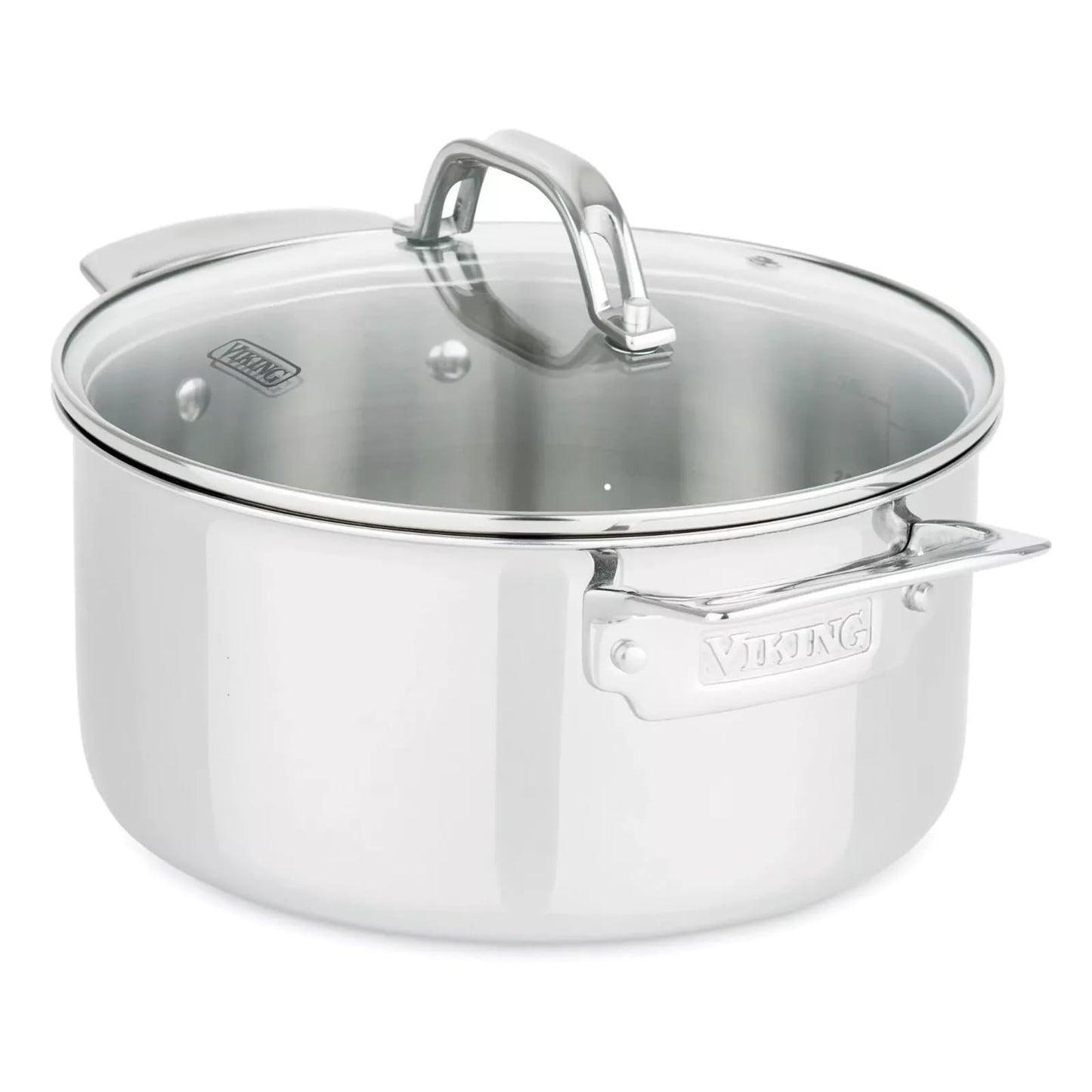 4 Qt Stainless Steel Stock Pot with Glass Lid for All Cooktops